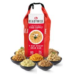 7 Day Emergency Dry Bag 60 Servings Breakfast and Entrace Grab and Go